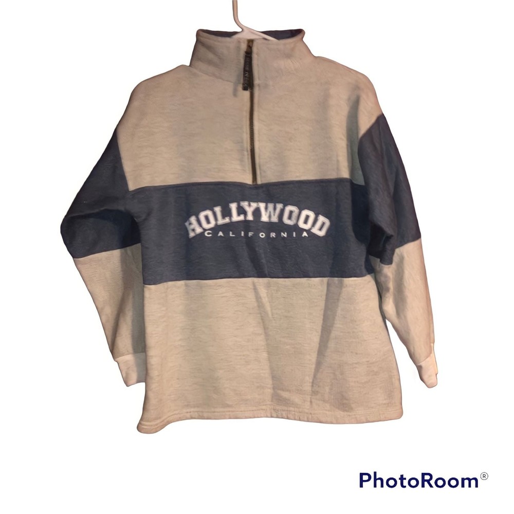 Vintage Hollywood California Neutral Quarter Zip Unisex Casual Pullover